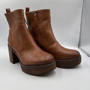 Women's Zodiac Brown Leather Ankle Boot Size 9